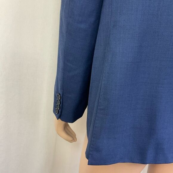 Bartorelli Napoli Blue Wool Notch Lapel Two Button Blazer Jacket 56R - Picture 9 of 15